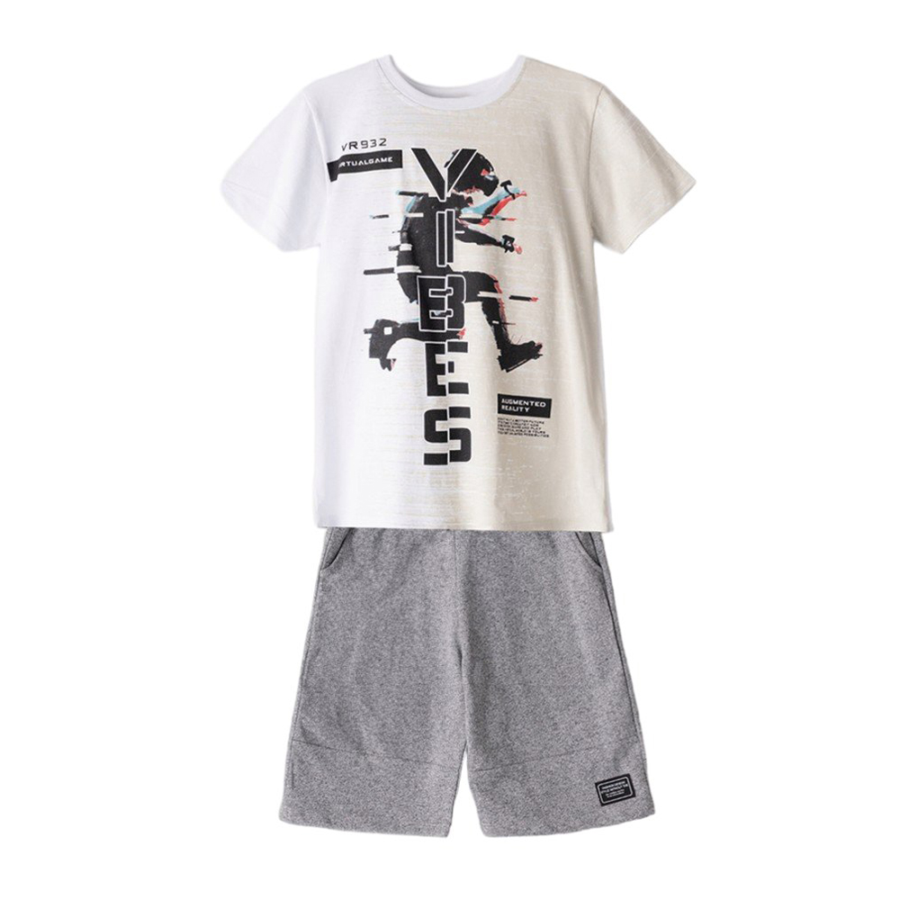 Σετ με βερμούδα HASHTAG αγόρι - ΛΕΥΚΟ