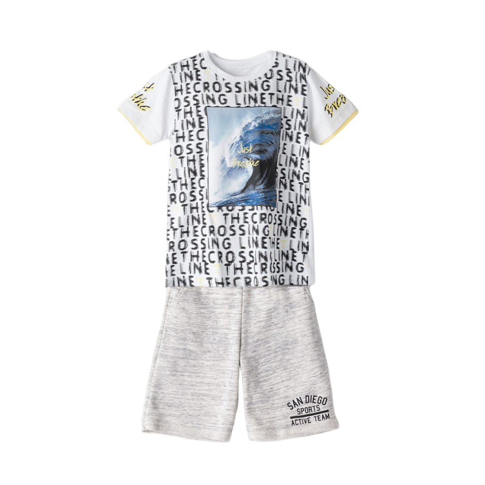 Σετ με βερμούδα HASHTAG αγόρι - ΛΕΥΚΟ