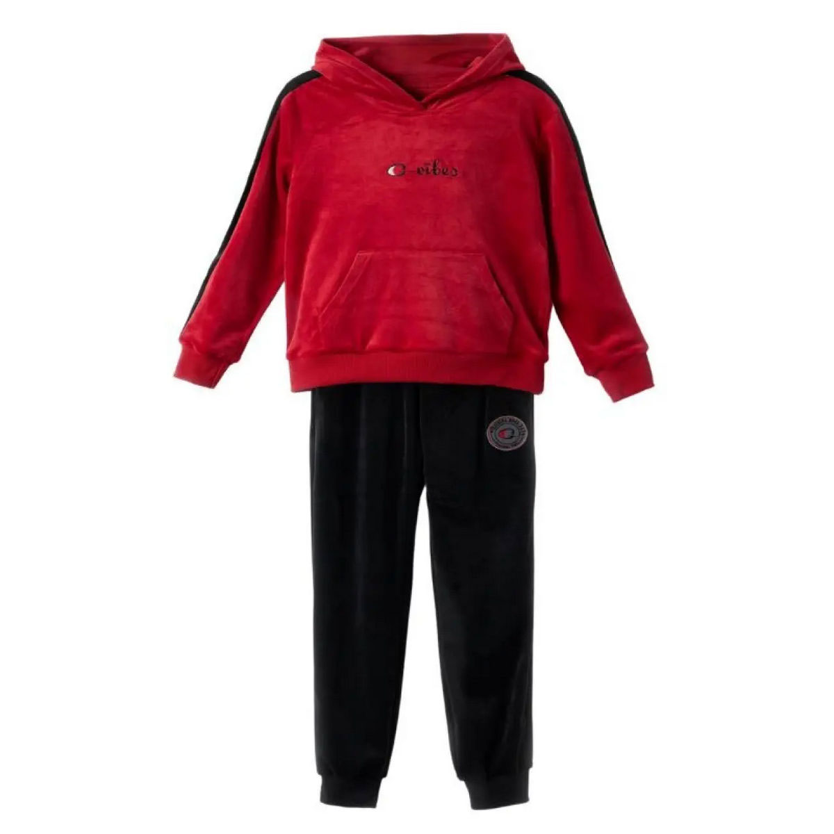 Παιδικό βελουτέ σετ φόρμας ΕΒΙΤΑ κορίτσι - ΚΟΚΚΙΝΟ