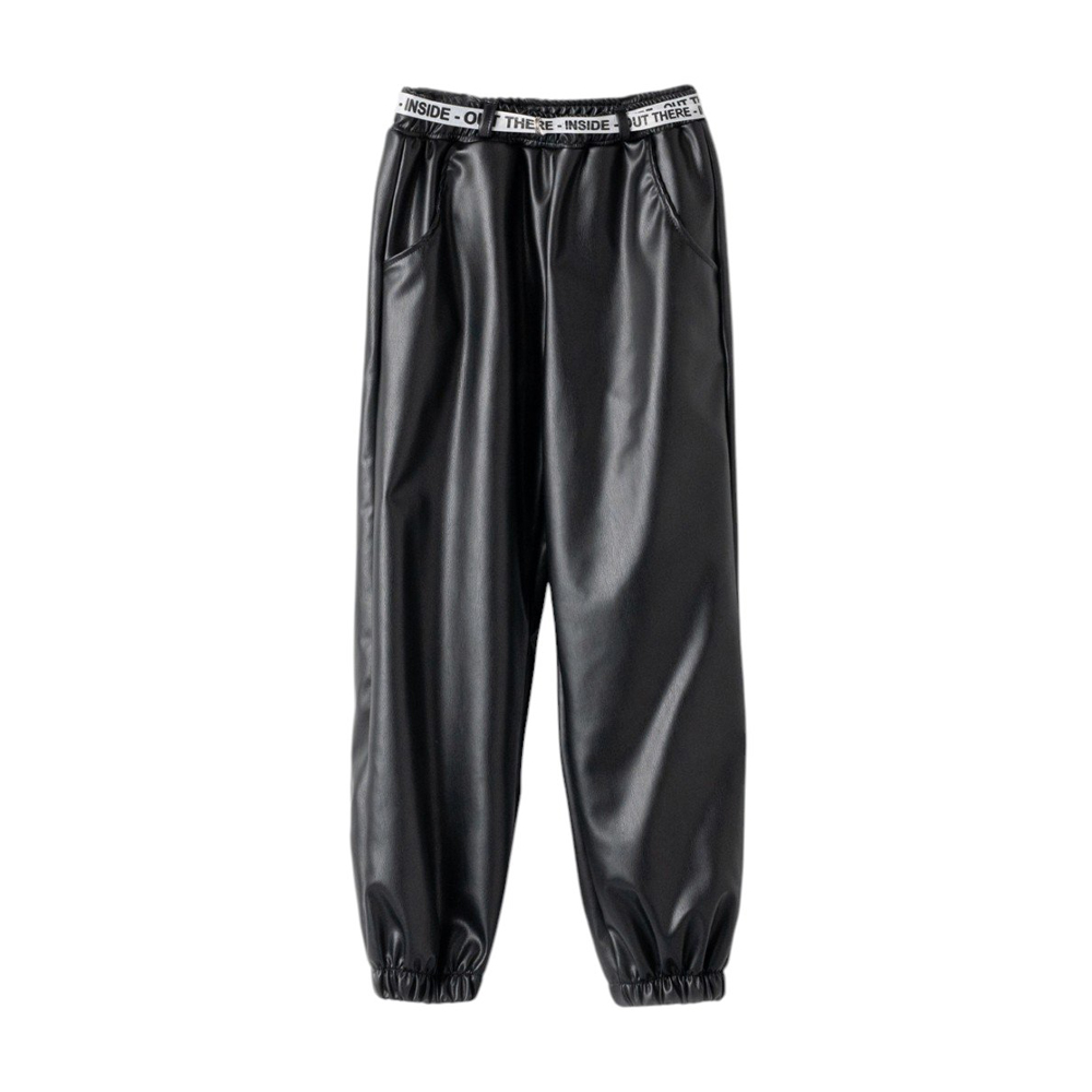 Παιδικό παντελόνι δερματίνη ΕΒΙΤΑ κορίτσι - ΜΑΥΡΟ