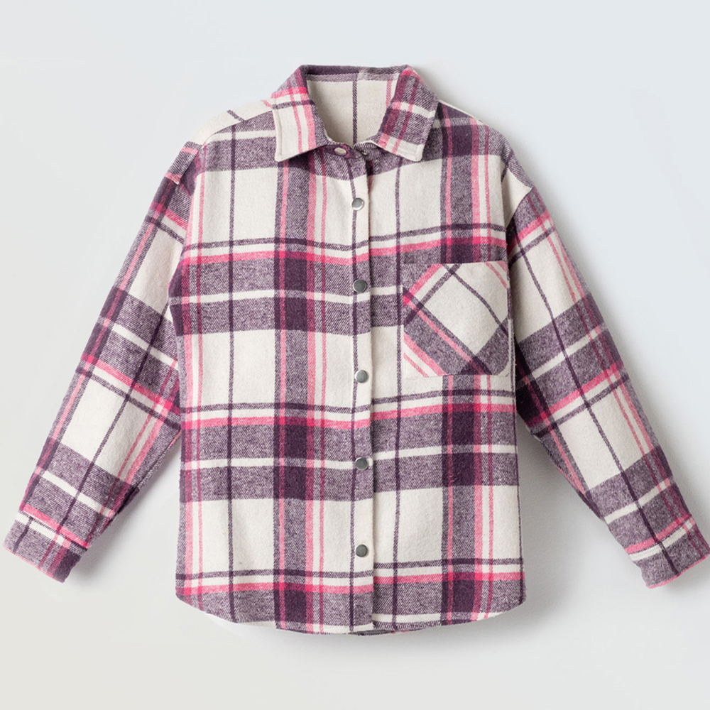 Παιδικό καρώ πουκάμισο φανέλα ΕΒΙΤΑ κορίτσι - ΜΩΒ