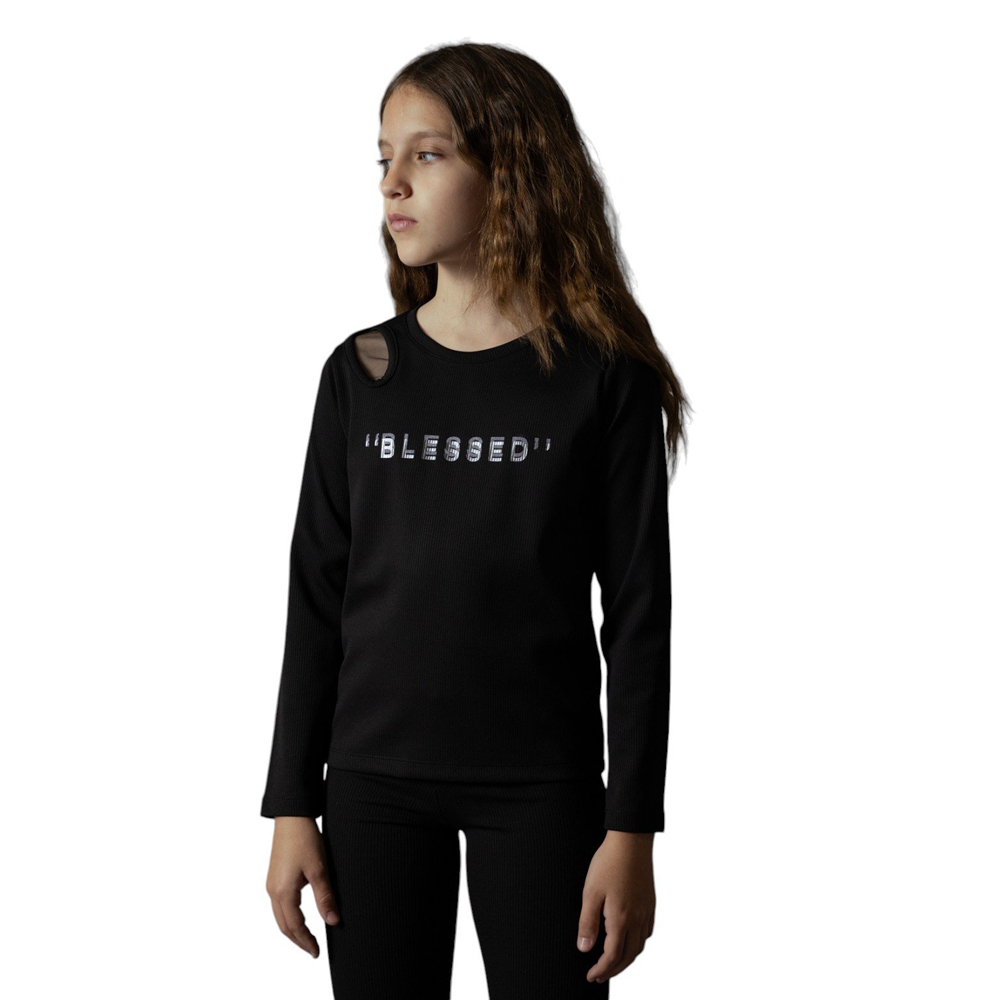 Παιδική μπλούζα ΕΒΙΤΑ κορίτσι - ΜΑΥΡΟ