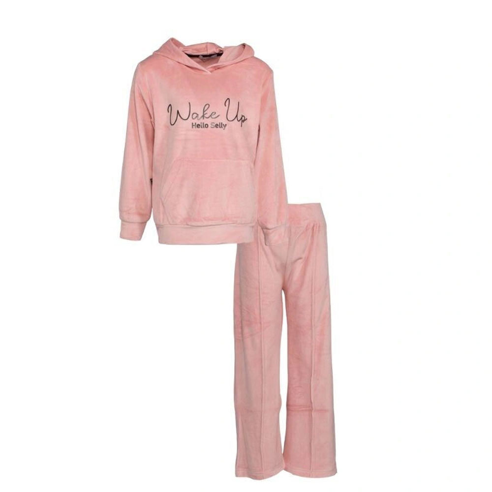 Παιδικό βελουτέ σετ με φόρμα ΕΒΙΤΑ κορίτσι - ΡΟΖ