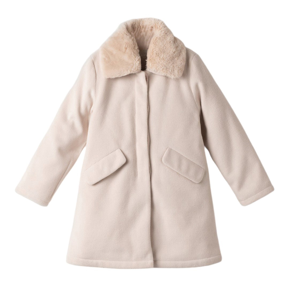 Παιδικό παλτό ΕΒΙΤΑ κορίτσι - ΕΚΡΟΥ