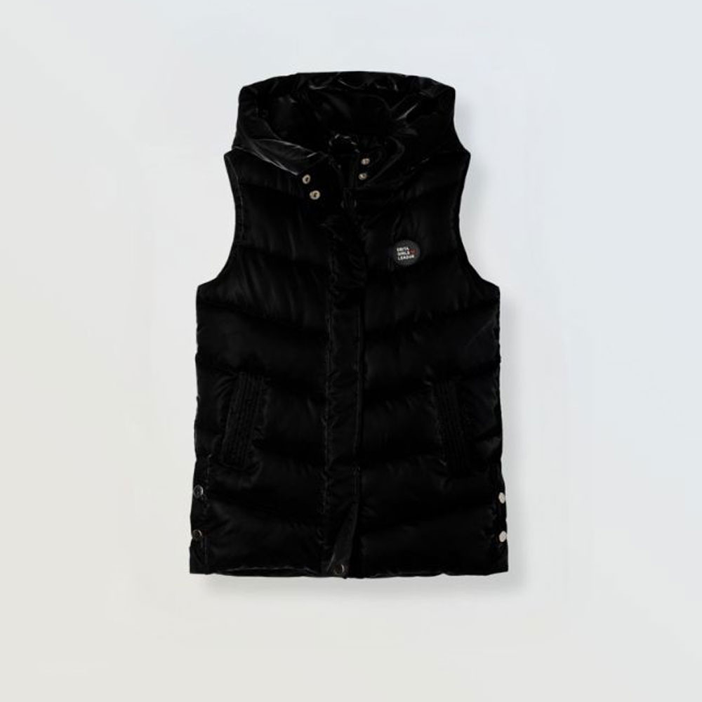 Παιδικό αμάνικο μπουφάν ΕΒΙΤΑ κορίτσι - ΜΑΥΡΟ