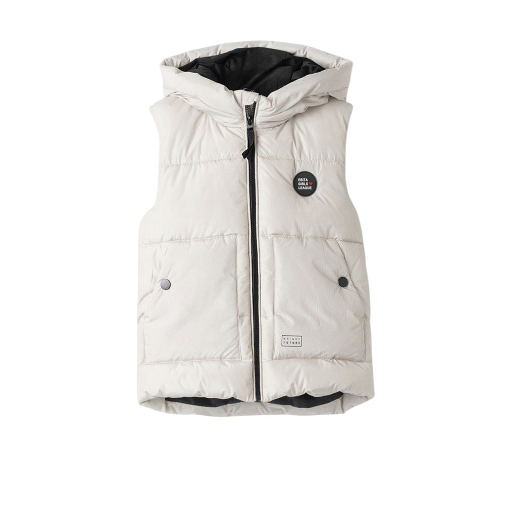 Παιδικό αμάνικο μπουφάν ΕΒΙΤΑ κορίτσι - ΕΚΡΟΥ