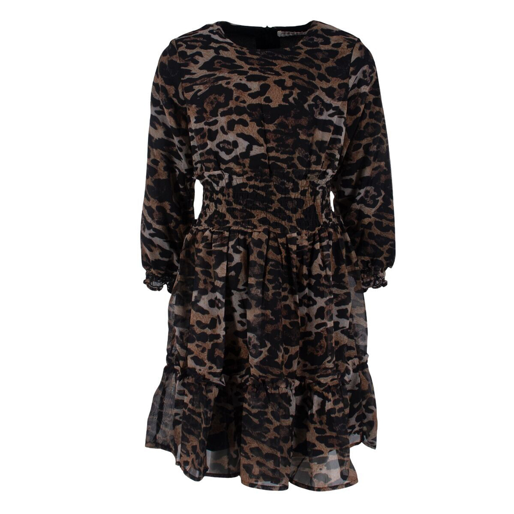 Παιδικό λεοπάρ φόρεμα ΕΒΙΤΑ κορίτσι - ΚΑΦΕ