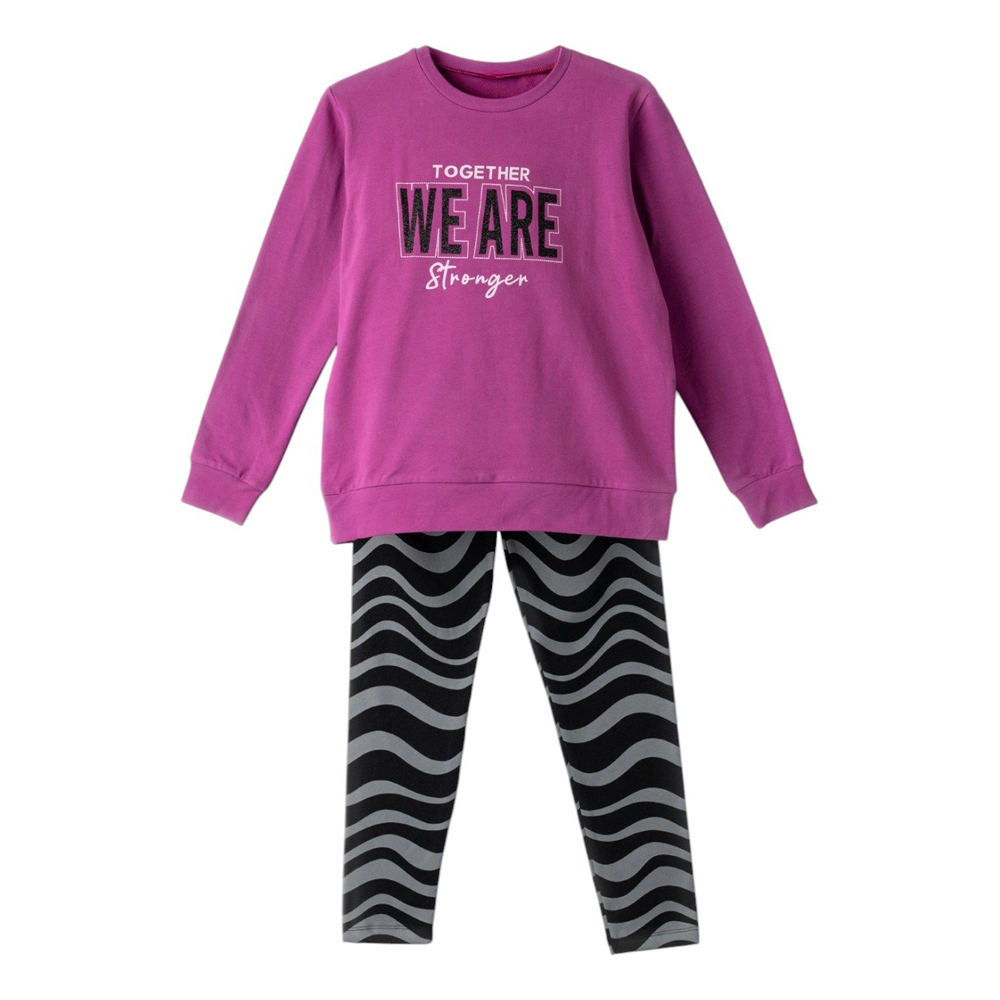 Παιδικό σετ με κολάν ΕΒΙΤΑ κορίτσι - ΦΟΥΞΙΑ