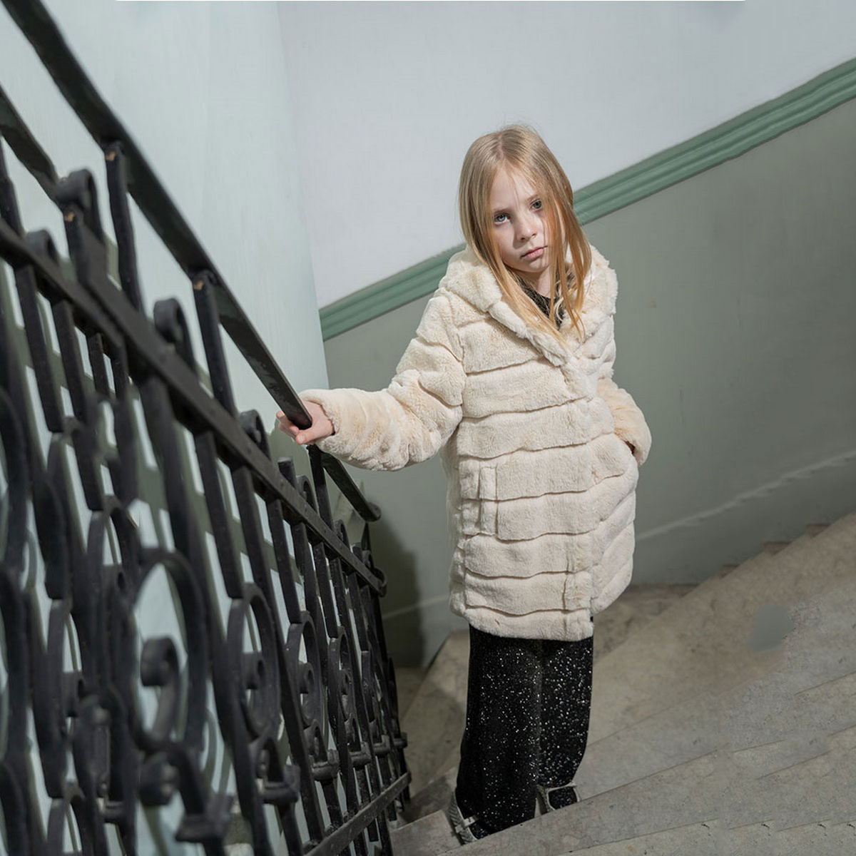 Παιδικό γούνινο παλτό ΕΒΙΤΑ κορίτσι - 3