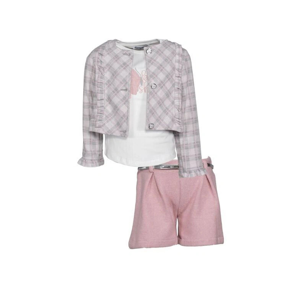 Παιδικό σετ με σόρτς 3 τμχ ΕΒΙΤΑ κορίτσι - ΓΚΡΙ