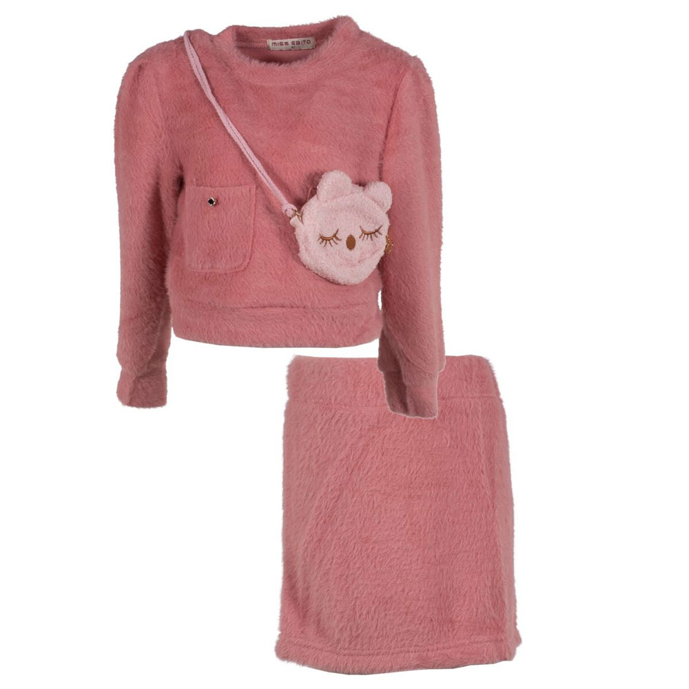 Παιδικό σετ με φούστα ΕΒΙΤΑ κορίτσι - ΡΟΖ