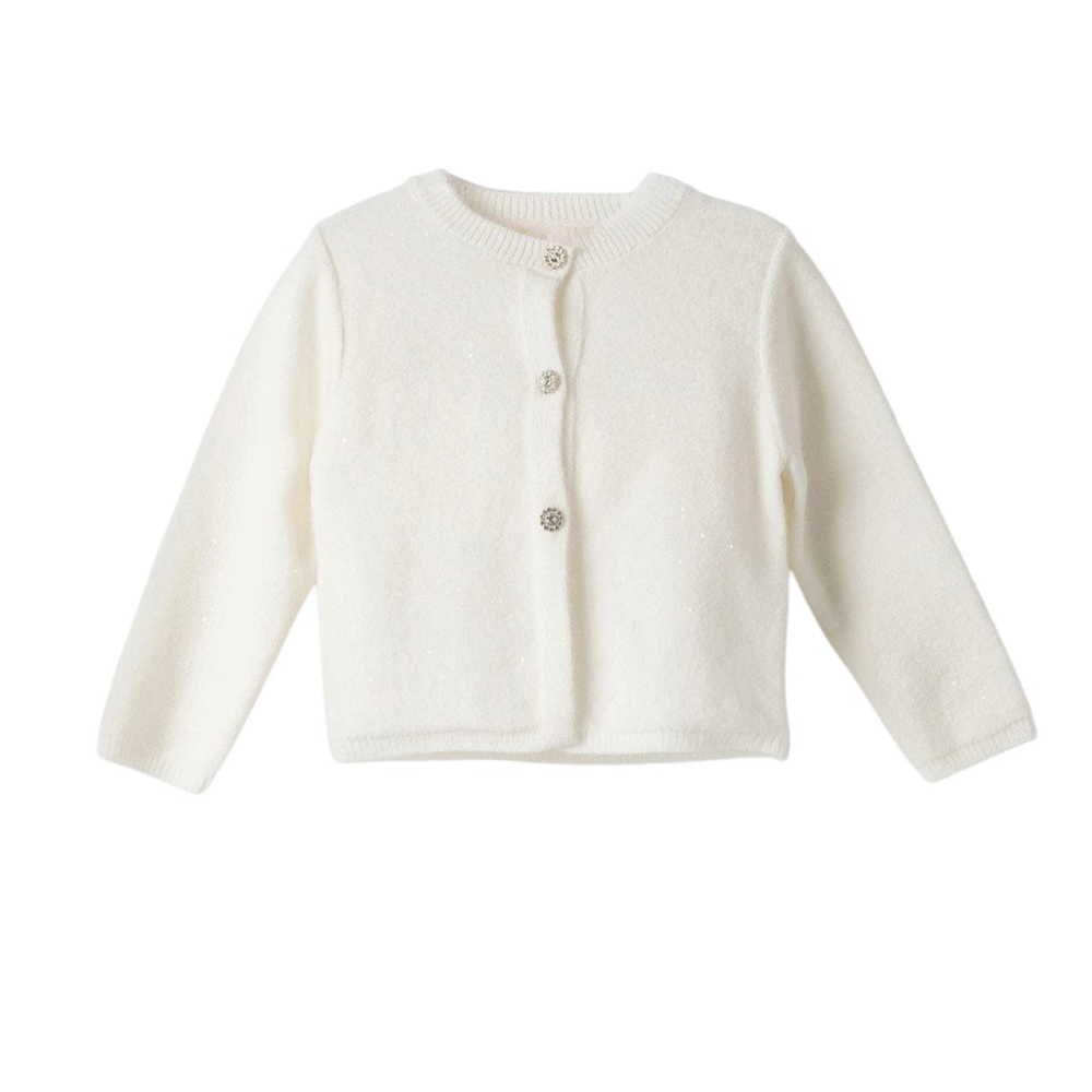 Παιδική πλεκτή ζακέτα ΕΒΙΤΑ κορίτσι - ΕΚΡΟΥ