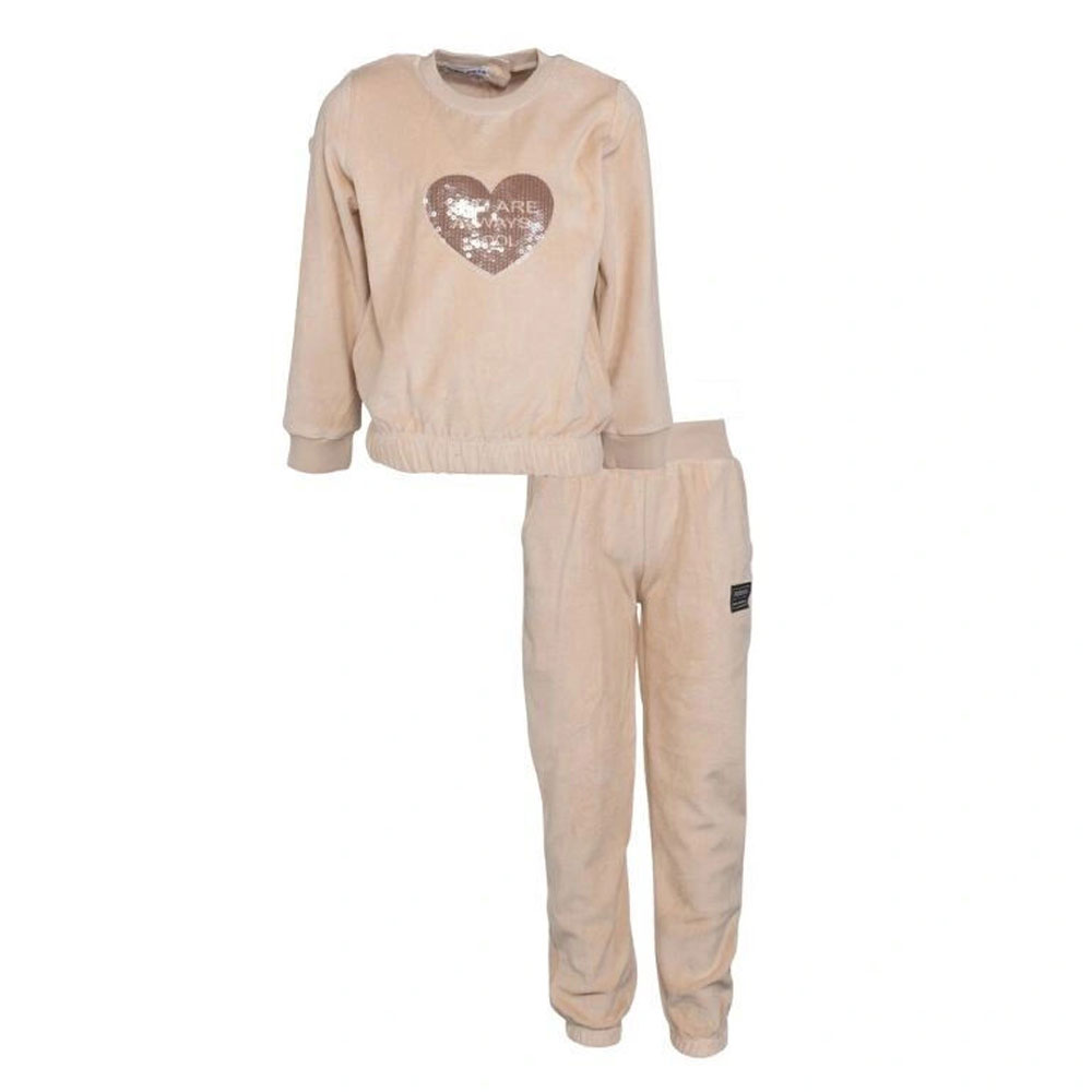 Παιδικό βελούδινο σετ με φόρμα ΕΒΙΤΑ κορίτσι - ΜΠΕΖ