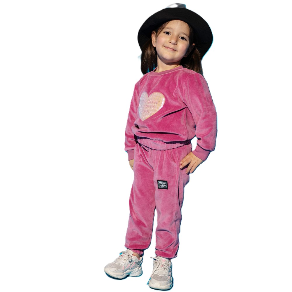 Παιδικό βελούδινο σετ με φόρμα ΕΒΙΤΑ κορίτσι - 4