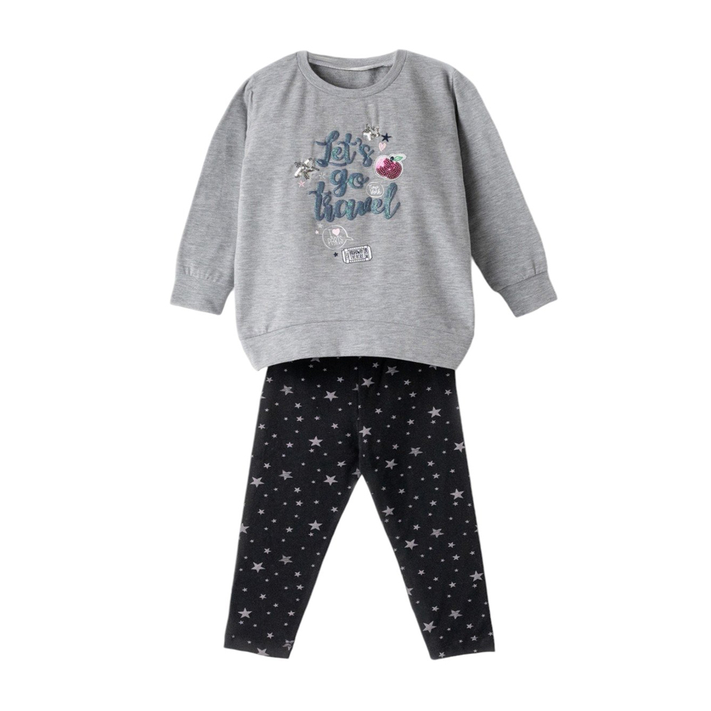 Παιδικό σετ με κολάν EBITA κορίτσι - ΓΚΡΙ