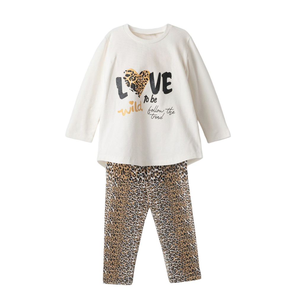 Παιδικό σετ με κολάν ΕΒΙΤΑ κορίτσι - ΕΚΡΟΥ