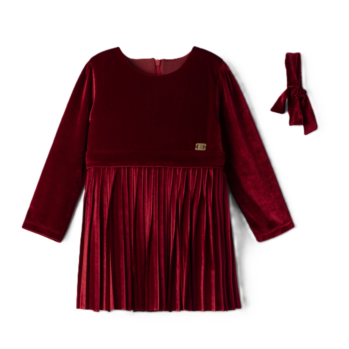 Παιδικό βελούδινο φόρεμα ΕΒΙΤΑ κορίτσι - ΚΟΚΚΙΝΟ