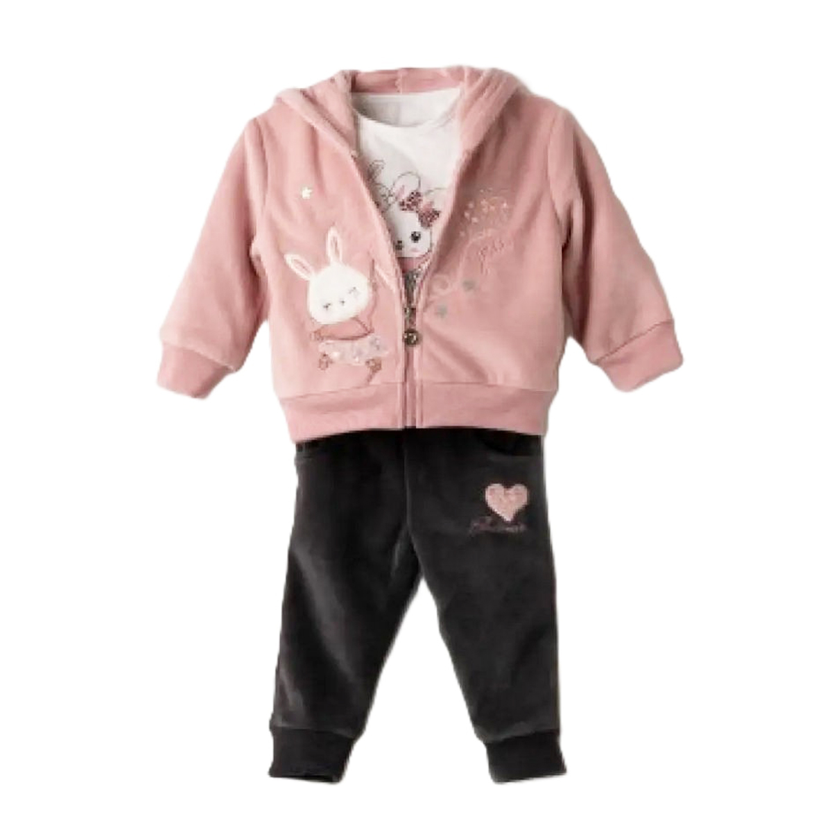 Βρεφικό σετ με φόρμα 3 τμχ ΕΒΙΤΑ κορίτσι - 1