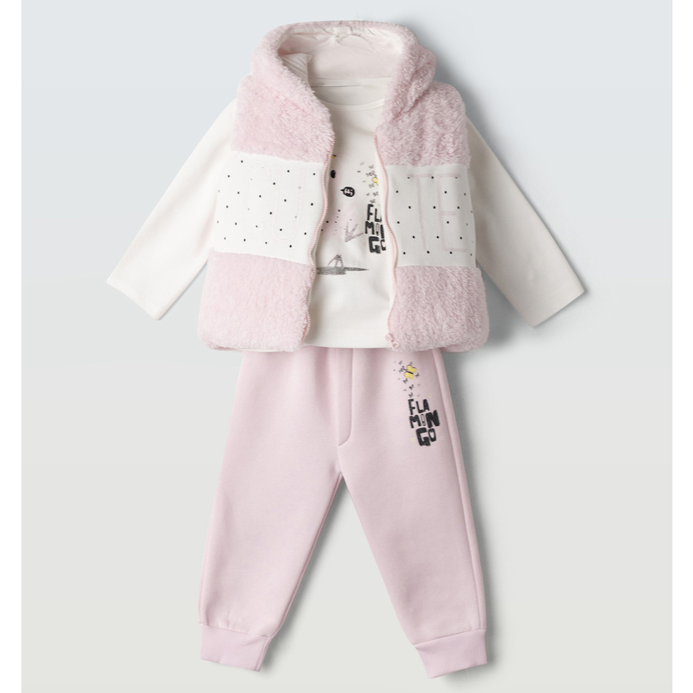 Βρεφικό σετ με φόρμα 3 τμχ ΕΒΙΤΑ κορίτσι - 1