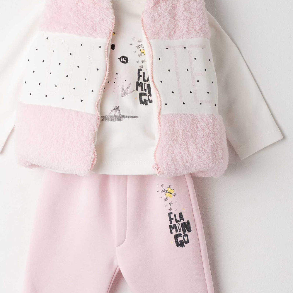 Βρεφικό σετ με φόρμα 3 τμχ ΕΒΙΤΑ κορίτσι - 2