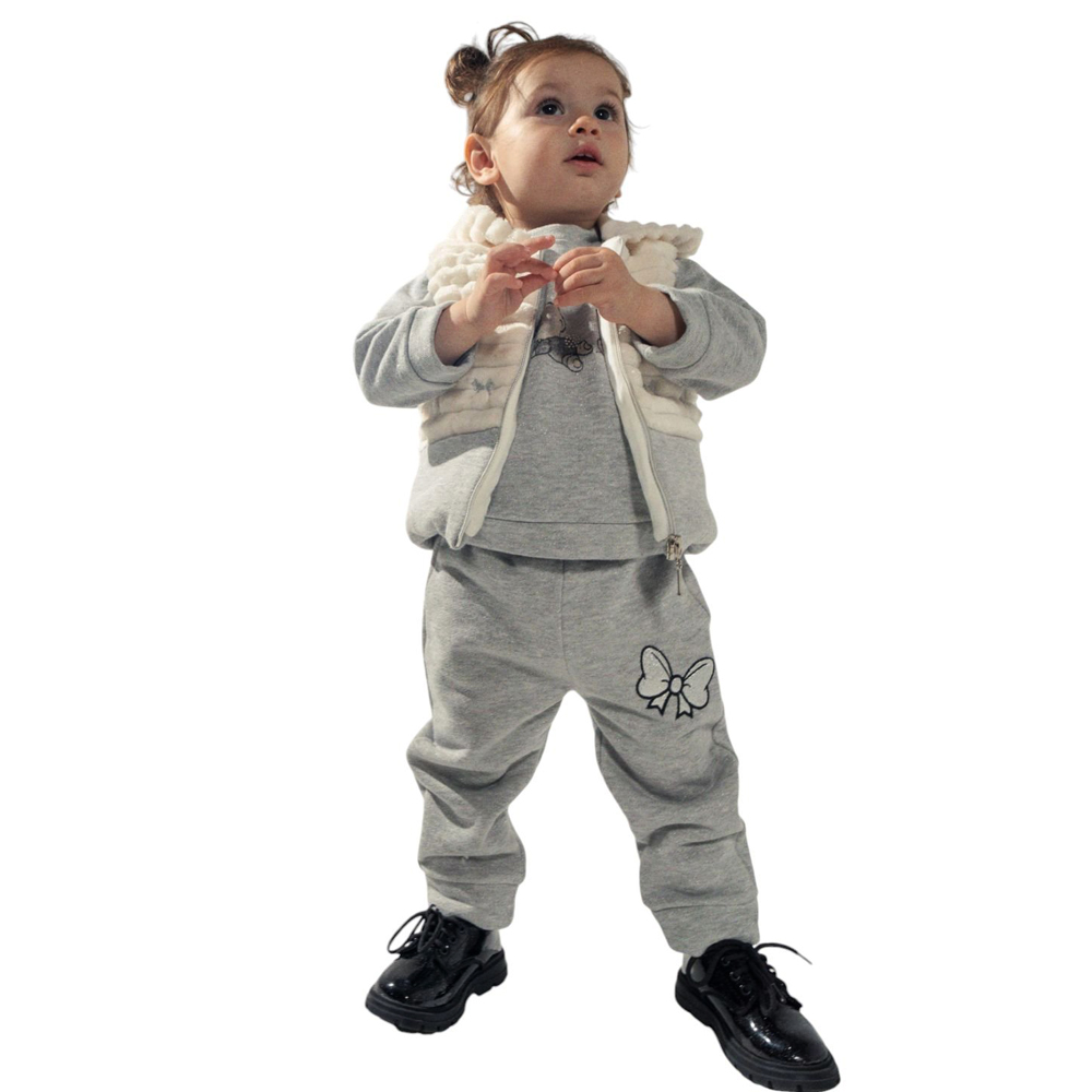 Βρεφικό σετ με φόρμα 3 τμχ ΕΒΙΤΑ κορίτσι - 3