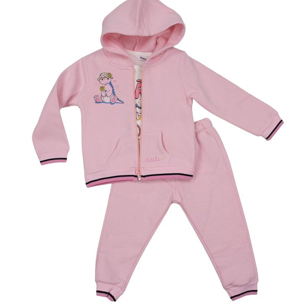 Βρεφικό σετ με φόρμα 3 τμχ ΕΒΙΤΑ κορίτσι - ΡΟΖ