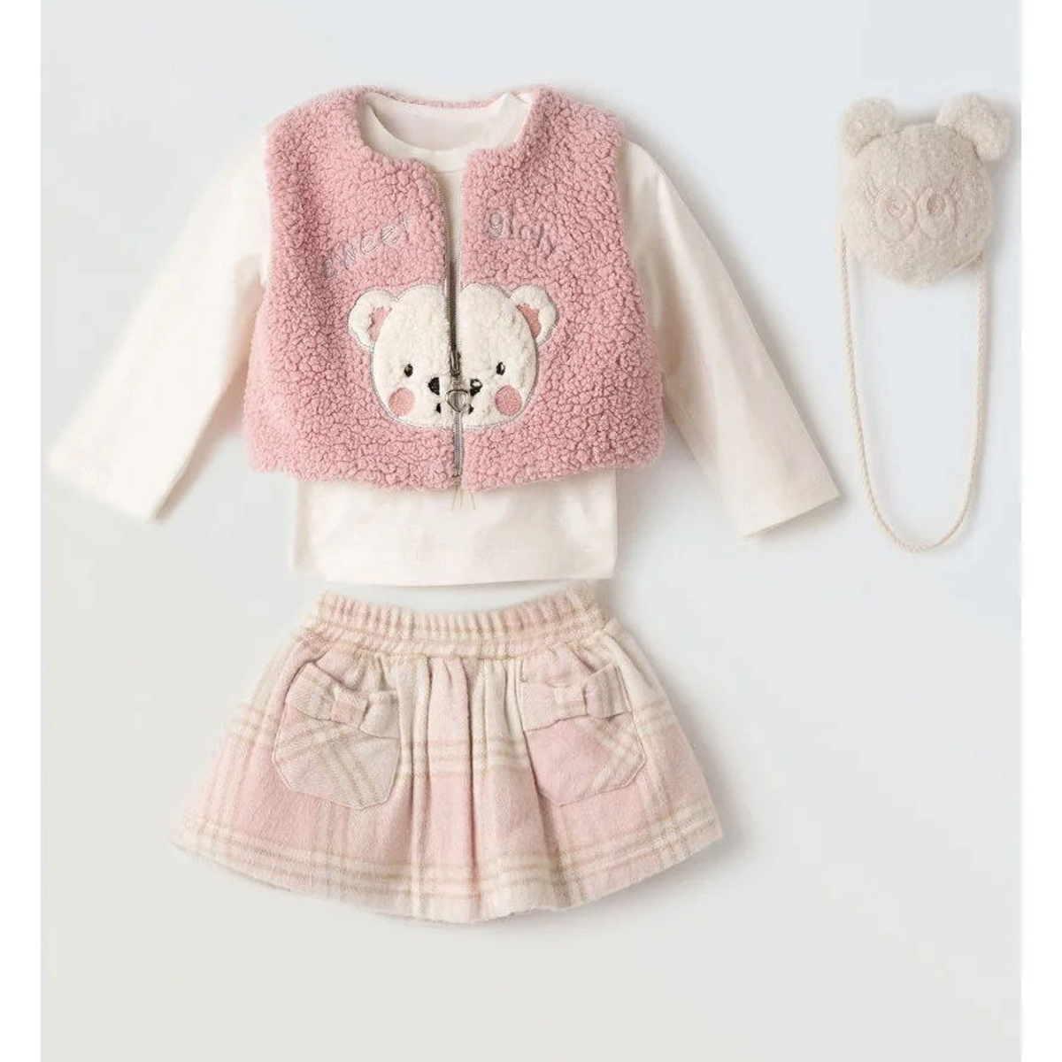 Βρεφικό σετ με φούστα 3 τμχ ΕΒΙΤΑ κορίτσι - 1