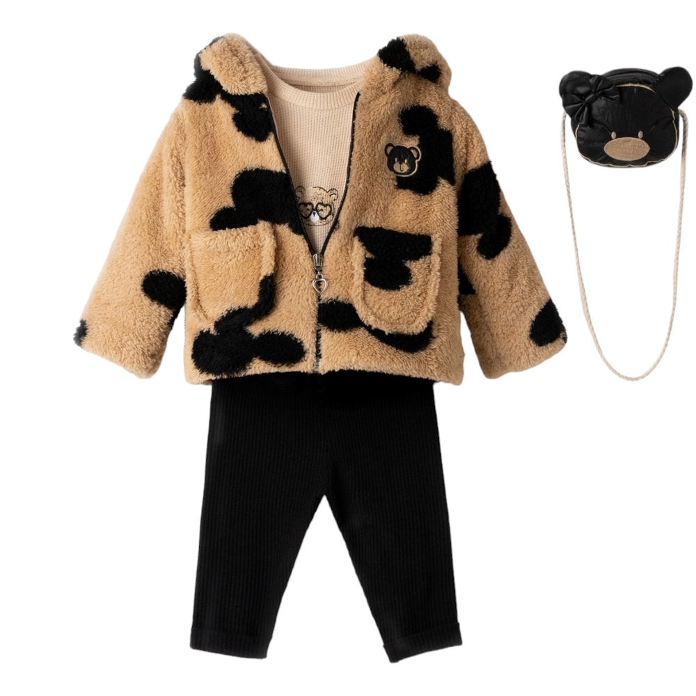 Βρεφικό σετ με κολάν 3 τμχ ΕΒΙΤΑ κορίτσι - ΜΠΕΖ