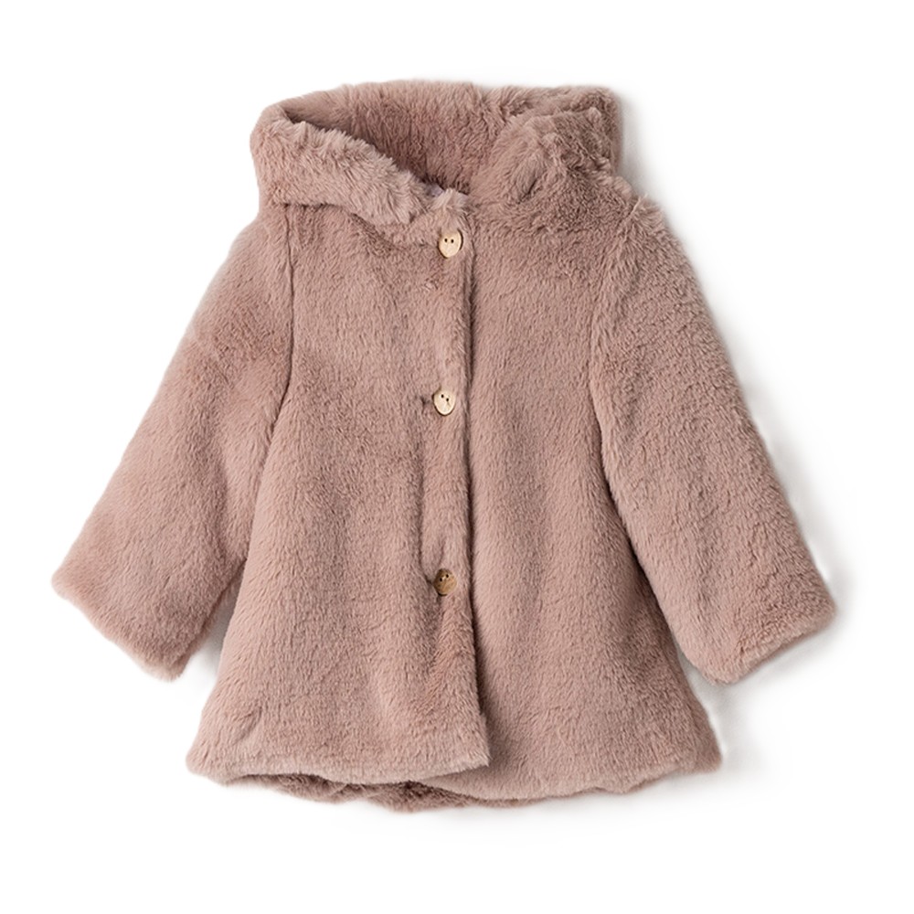 Βρεφικό γούνινο παλτό ΕΒΙΤΑ κορίτσι - ΣΑΠΙΟ ΜΗΛΟ