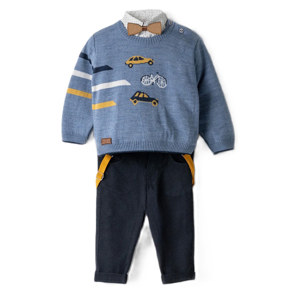 Βρεφικό σετ με παντελόνι 3 τμχ HASHTAG αγόρι - ΓΑΛΑΖΙΟ