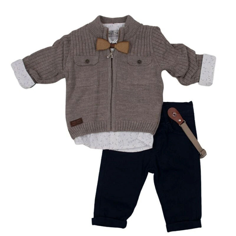 Βρεφικό σετ με παντελόνι 3 τμχ HASHTAG αγόρι - ΜΠΕΖ