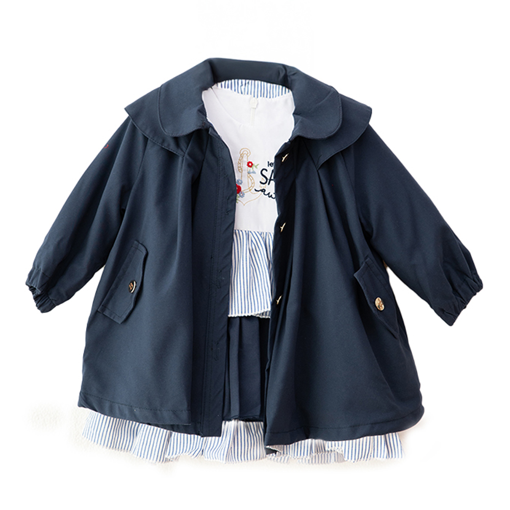 Βρεφικό σετ φόρεμα με πανωφόρι RESTART κορίτσι - NAVY