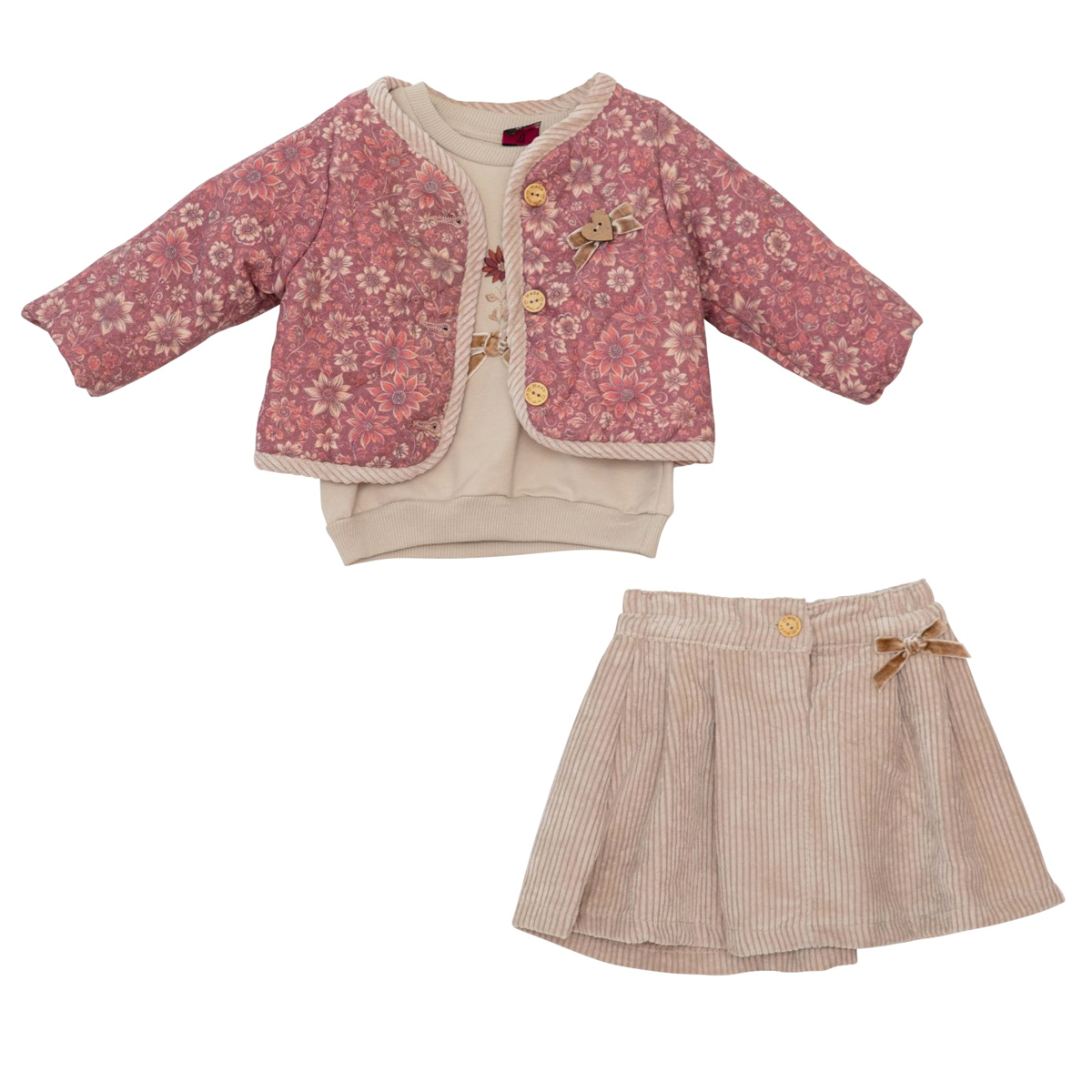 Βρεφικό σετ με φούστα 3 τμχ RESTART κορίτσι - ΣΑΠΙΟ ΜΗΛΟ