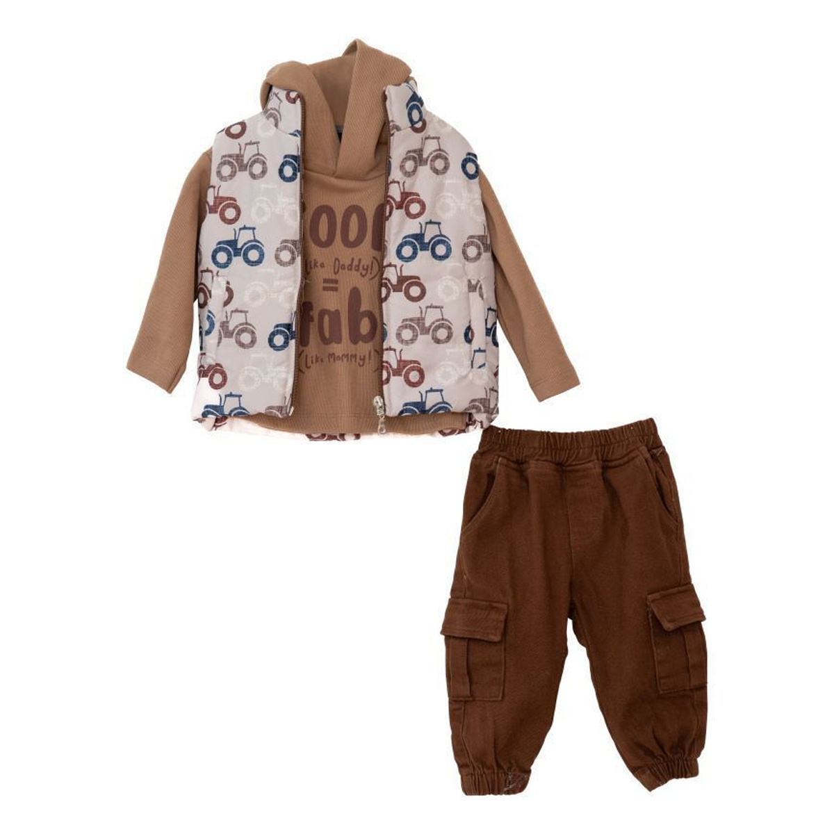 Βρεφικό σετ με παντελόνι 3 τμχ RESTART αγόρι - ΚΑΦΕ