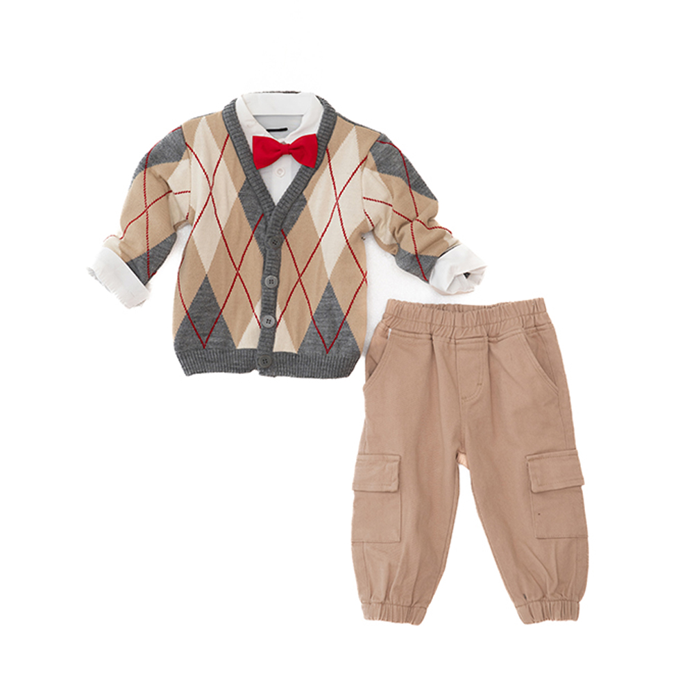 Βρεφικό σετ με παντελόνι 3 τμχ RESTART αγόρι - ΜΠΕΖ