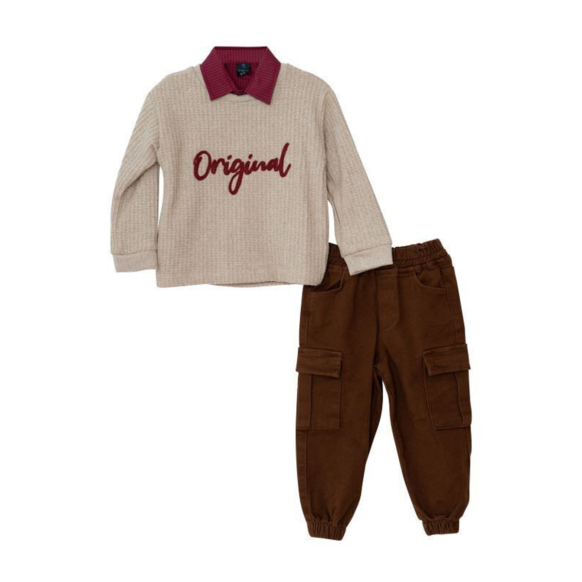 Παιδικό σετ με παντελόνι 3 τμχ RESTART αγόρι - ΜΠΕΖ