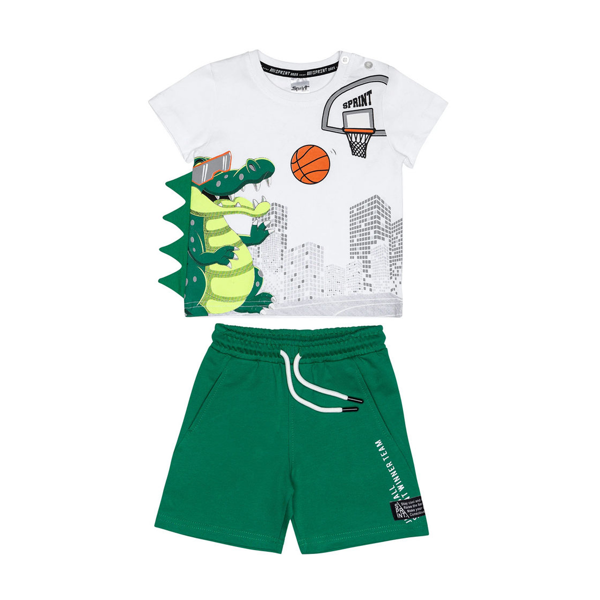 Παιδικό σετ με βερμούδα - ΛΕΥΚΟ