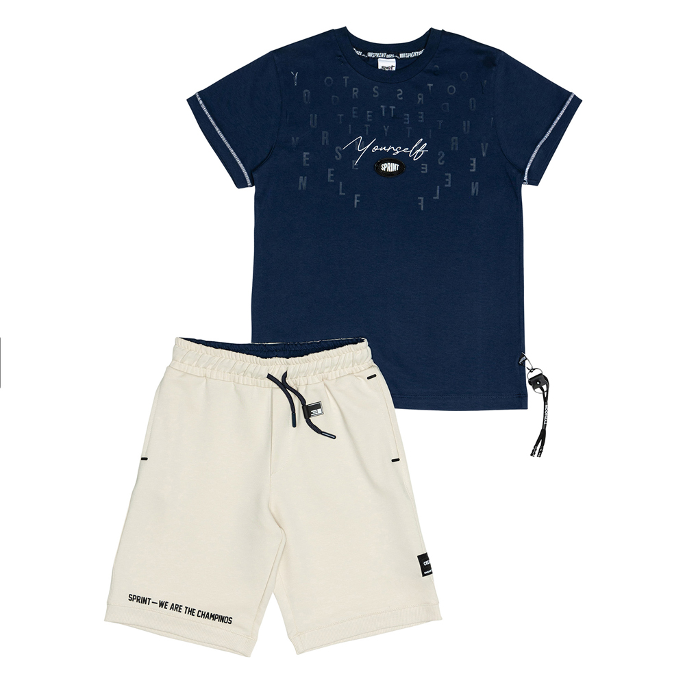 Παιδικό σετ με βερμούδα SPRINT αγόρι - ΜΠΛΕ
