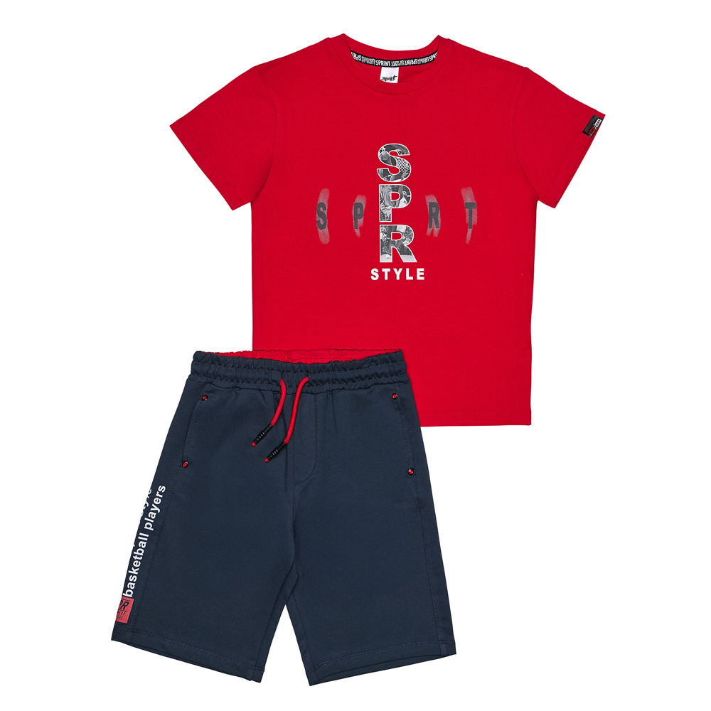 Παιδικό σετ με βερμούδα SPRINT αγόρι - ΚΟΚΚΙΝΟ