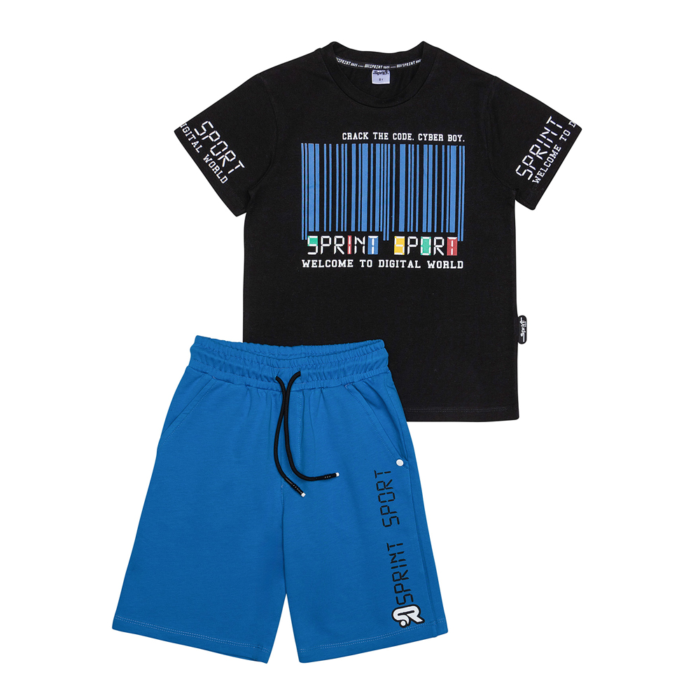 Παιδικό σετ με βερμούδα - ΜΑΥΡΟ