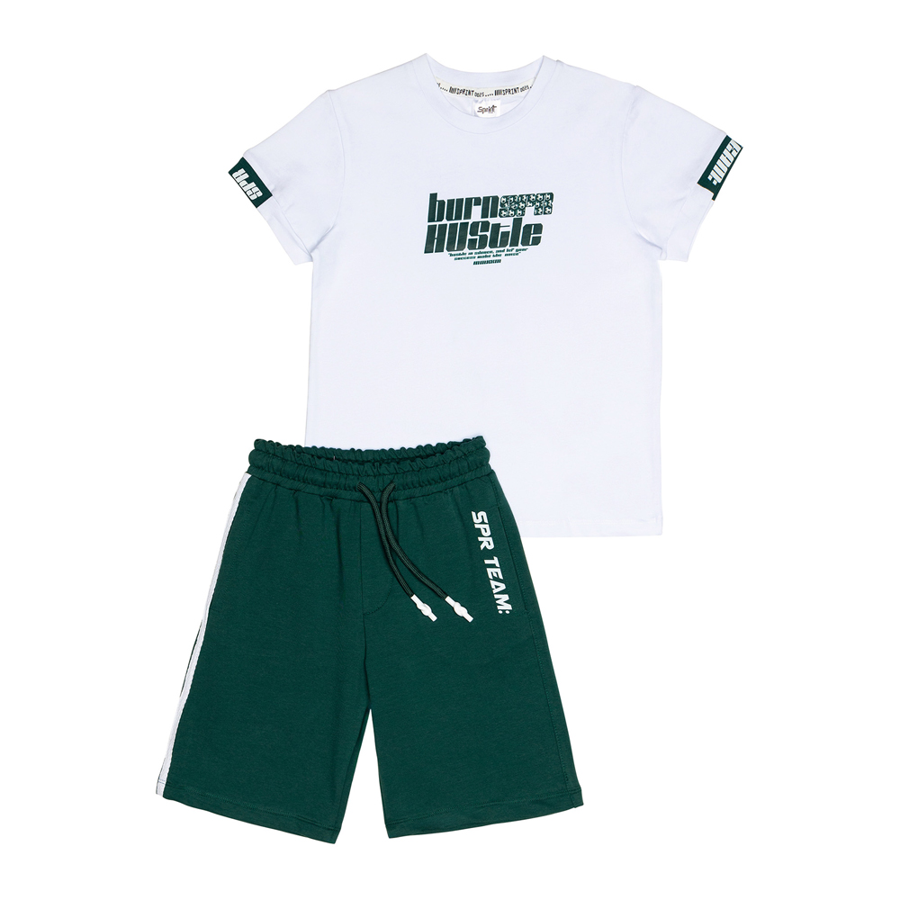 Παιδικό σετ με βερμούδα SPRINT αγόρι - ΛΕΥΚΟ