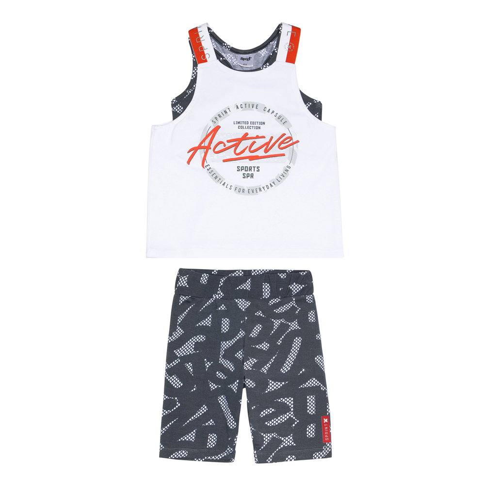 Παιδικό σετ με κάπρι κολάν 3 τμχ SPRINT κορίτσι - ΛΕΥΚΟ