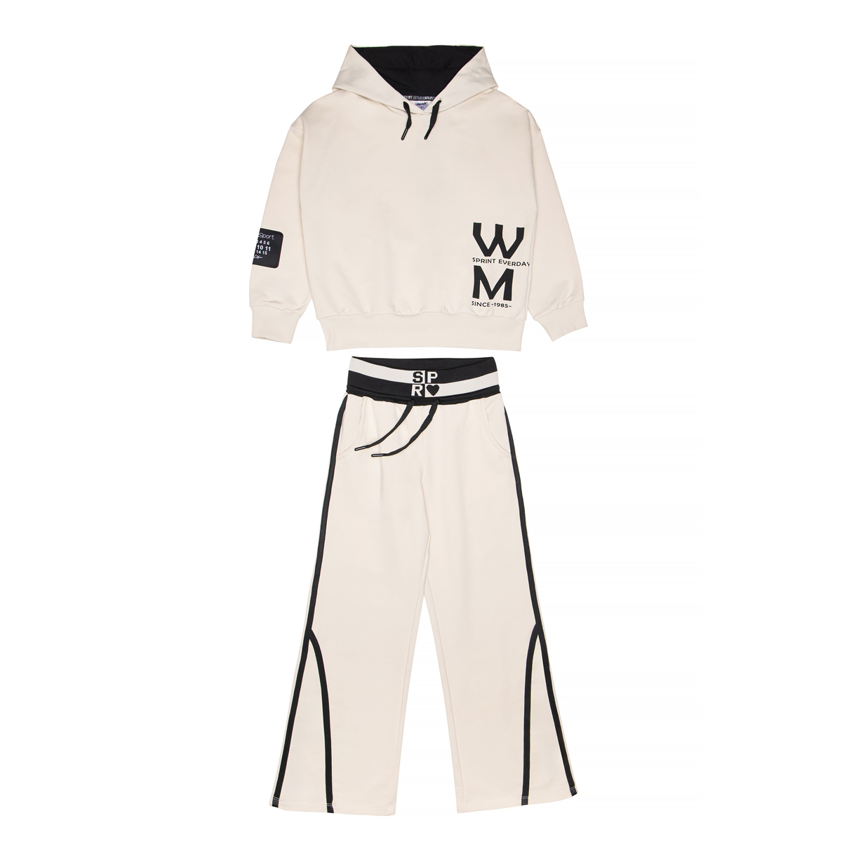 Σετ με φόρμα SPRINT κορίτσι - ΕΚΡΟΥ