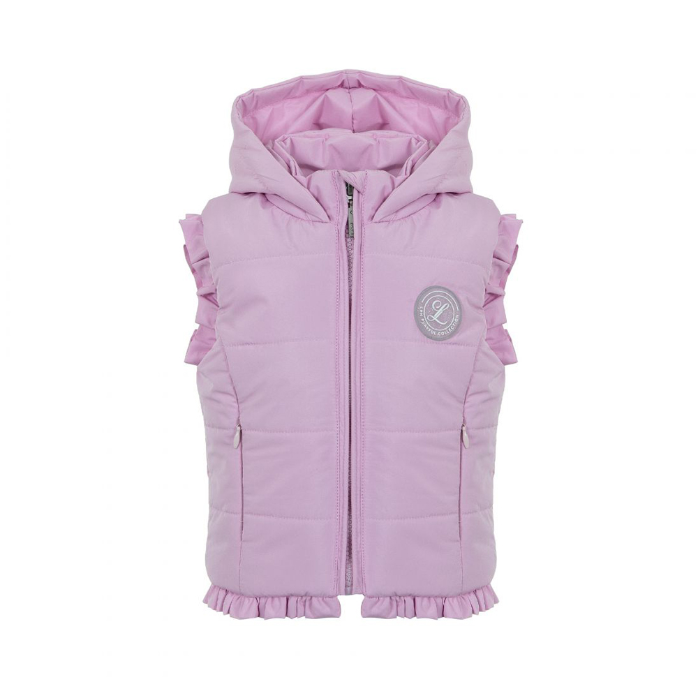 Παιδικό αμάνικο μπουφάν με κουκούλα LAPIN κορίτσι - ΡΟΖ