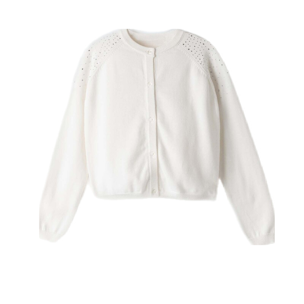 Παιδική πλεκτή ζακέτα ΕΒΙΤΑ κορίτσι - OFF WHITE