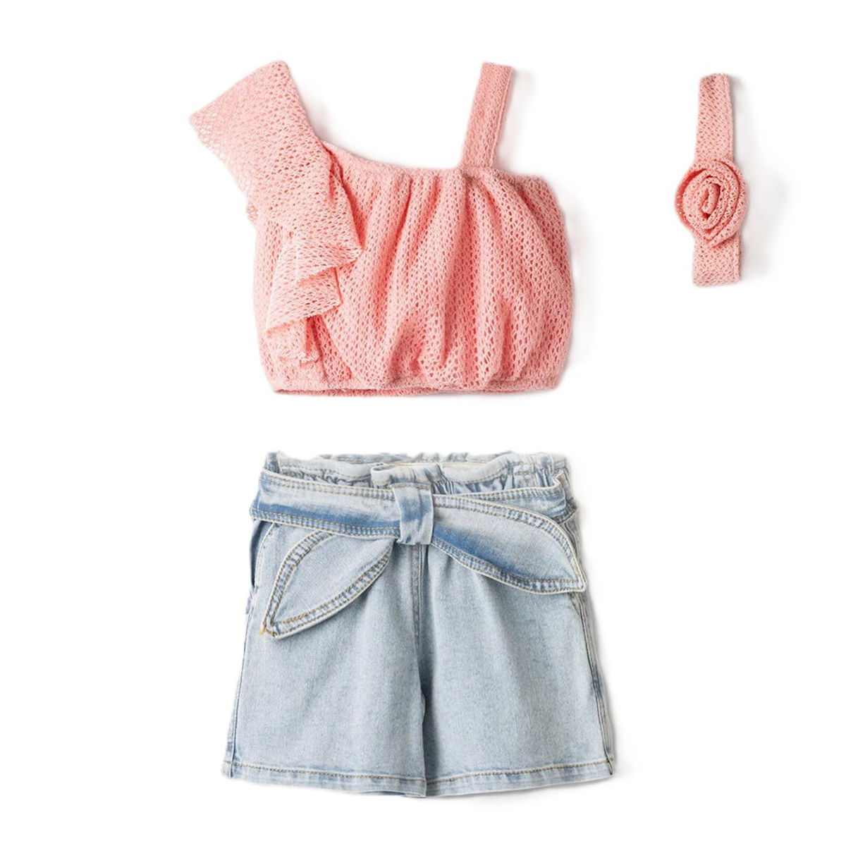 Παιδικό σετ με σορτς ΕΒΙΤΑ κορίτσι - ΡΟΖ