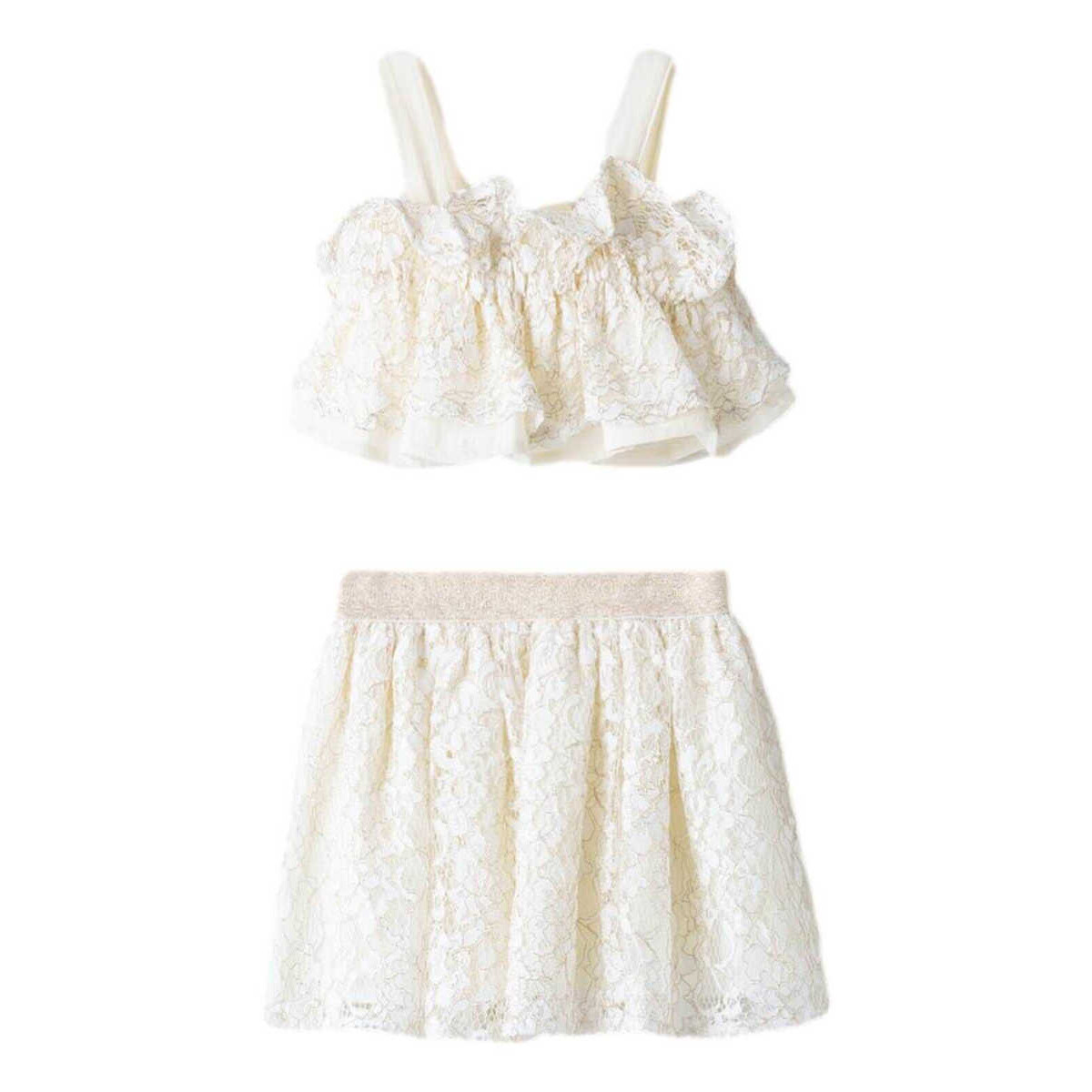 Παιδικό σετ με φούστα ΕΒΙΤΑ κορίτσι - ΕΚΡΟΥ