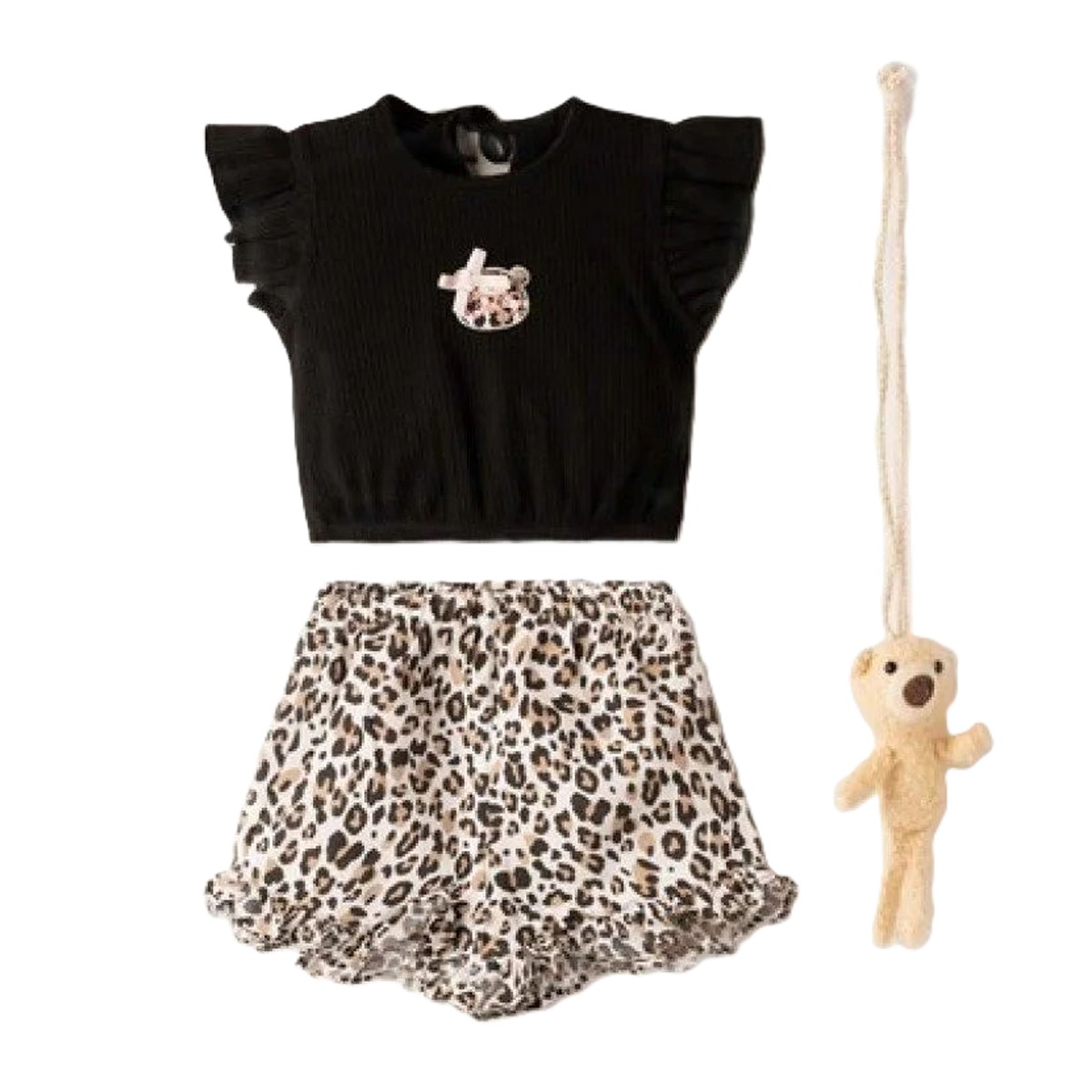 Βρεφικό σετ με σόρτς ΕΒΙΤΑ κορίτσι - ΜΑΥΡΟ