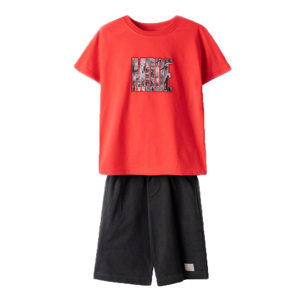 Παιδικό σετ με βερμούδα HASHTAG αγόρι - ΚΟΚΚΙΝΟ