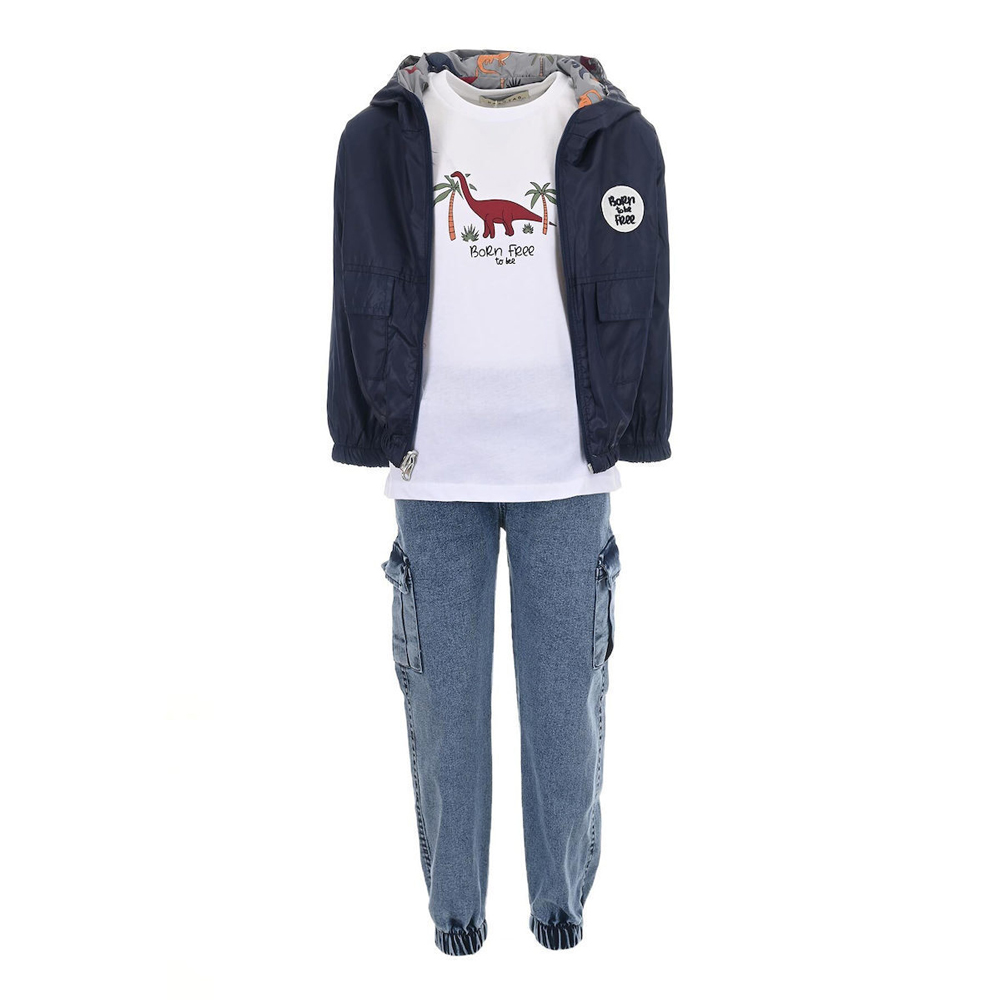 Παιδικό σετ με παντελόνι HASHTAG 3 τμχ αγόρι - NAVY